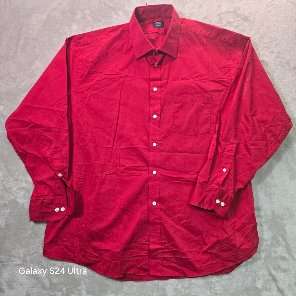 Arrow Mens Regular Fit Stretch Button Down Shirt Red 18-18.5 34-35 26W5846600